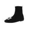 inner height increase French small short boots women's shoes in autumn and winter 2025 new rhinestone square buckle thin versatile Korean small bare