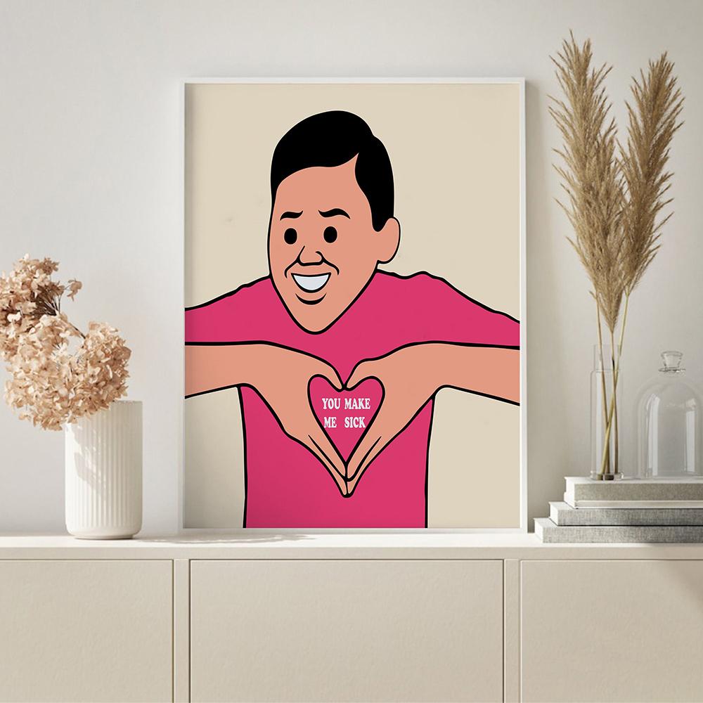 Contemporary Art Funny Cartoon Modern Wall Joan Art Humorous Poster Print Abstract Canvas Painting Living Room Home Decor