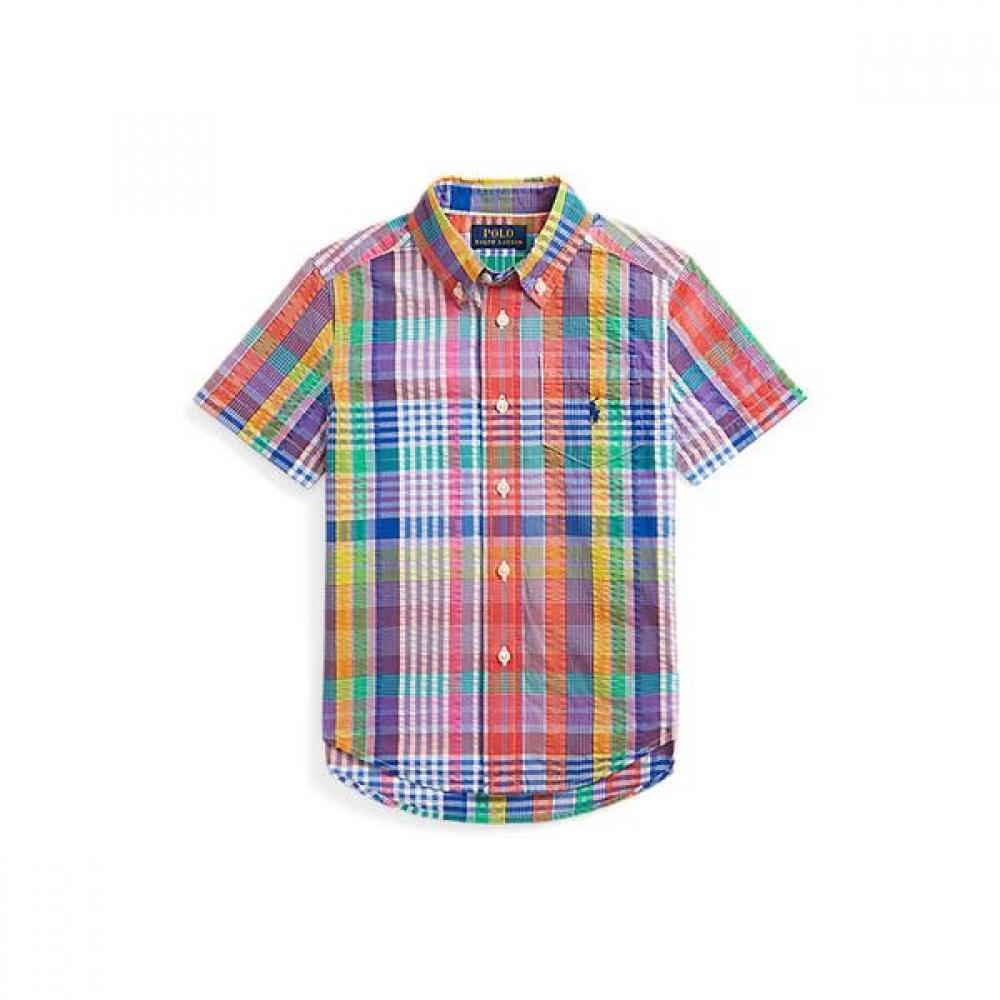 Polo Kids Plaid Seersucker Short Sleeve Shirt Cwpowovt6820378999 2T