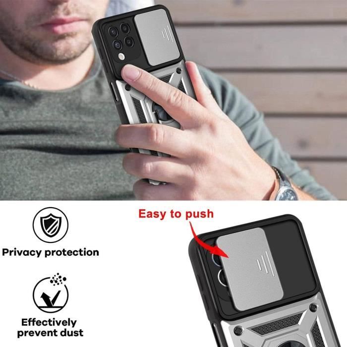 Pack de Protection pour Téléphone - PROSHOP - Samsung A12 - Coque Rigide - 2 Verres Trempés - Style Armée