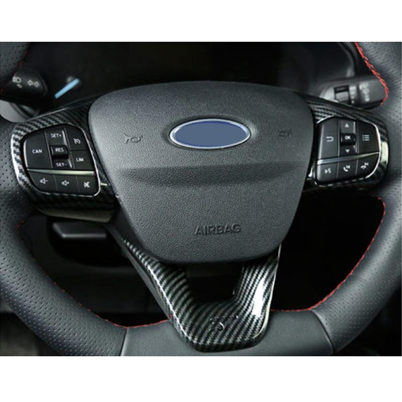For Ford Fiesta MK8 2018 Focus MK4 ST    Steering Wheel Button Frame Cover Trims ABS Sticker Car Styling Accessories