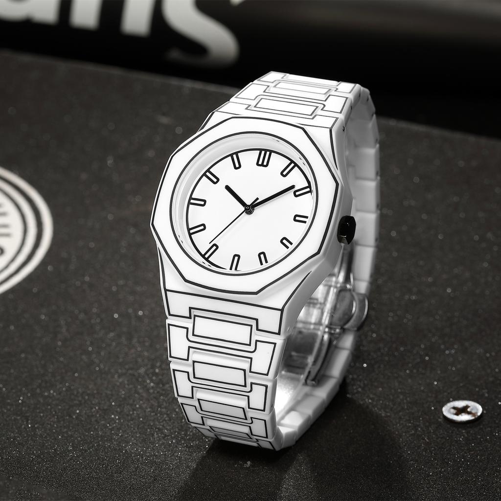 Proste codzienne zegarki męskie damskie, zegarki kwarcowe w kolorze makaronika, zegarki kwarcowe z okrągłą tarczą, odpowiednie do życia codziennego, prezenty