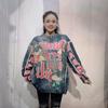 Plus Size Diamond Knit Base Sweater - Women's Heavy-Duty Round Neck, Printed Design for Spring & Autumn 2026