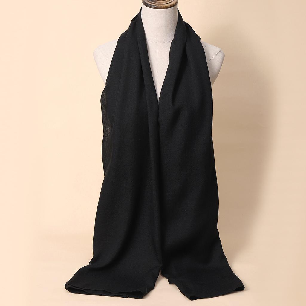 Encrypted TR cotton ethnic style scarf new Malaysian long scarf yarn cover plain wholesale