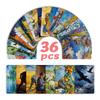 36 impressionistische Landschaftsblumen Ölmalerei Karten Textdekoration Grußkarten Vintage Postkarten Set