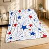 Patriotic Red White Blue Stars Coral Fleece Blanket