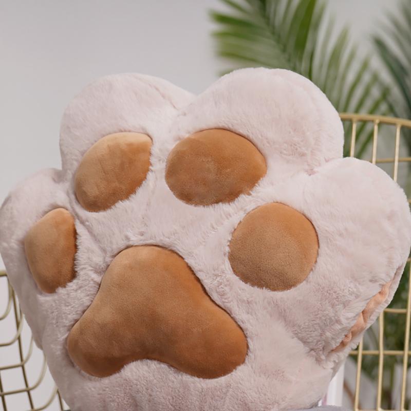 36x30x16cm Plush Bear Cat Paw Pillow Stuffed Fluffy Cartoon Animal Hands Burner Back Support Plushie Birthday Gift