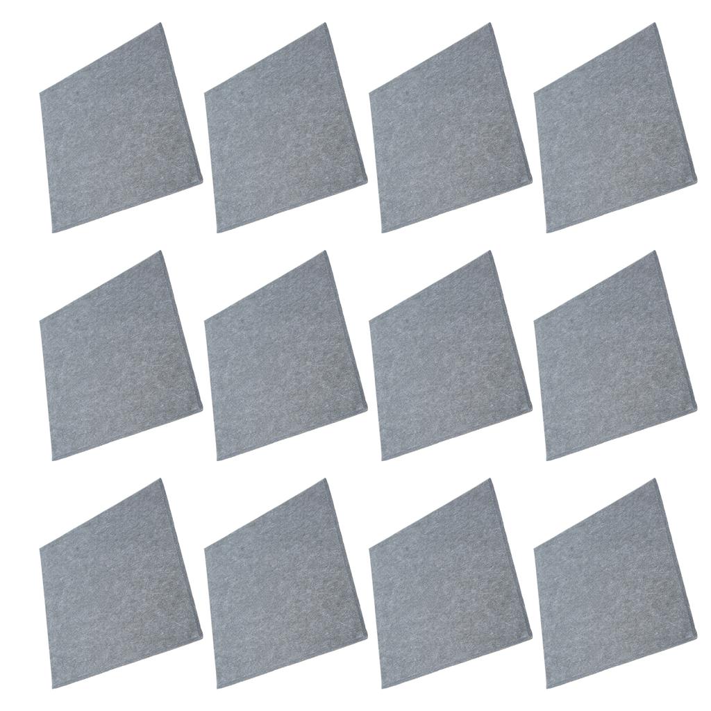 12Pcs Acoustic Panels Polyester Fiber Cutable Sound Absorption Panel for Rehearsal RoomsDark Grey