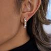 European and American titanium steel imitation pearl earrings, earrings, zircon earrings, stainless steel