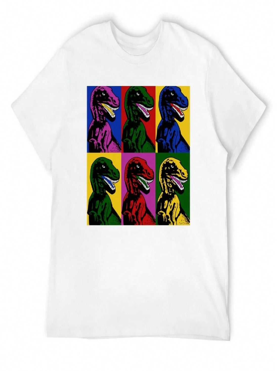 Dinosaur Pop Art T-Shirt Plus Sizes Plain Vintage Clothes unisex Graphic T Shirts S разноцветный