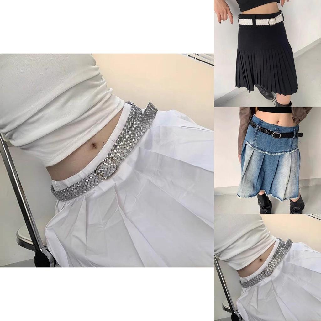 Silver Sophisticated Woven Waist Belt For Ladies Ideal For Autumn Trends