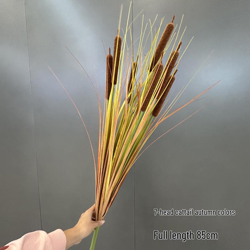 Artificial Cattail and Onion Grass Bunch for Indoor Landscaping