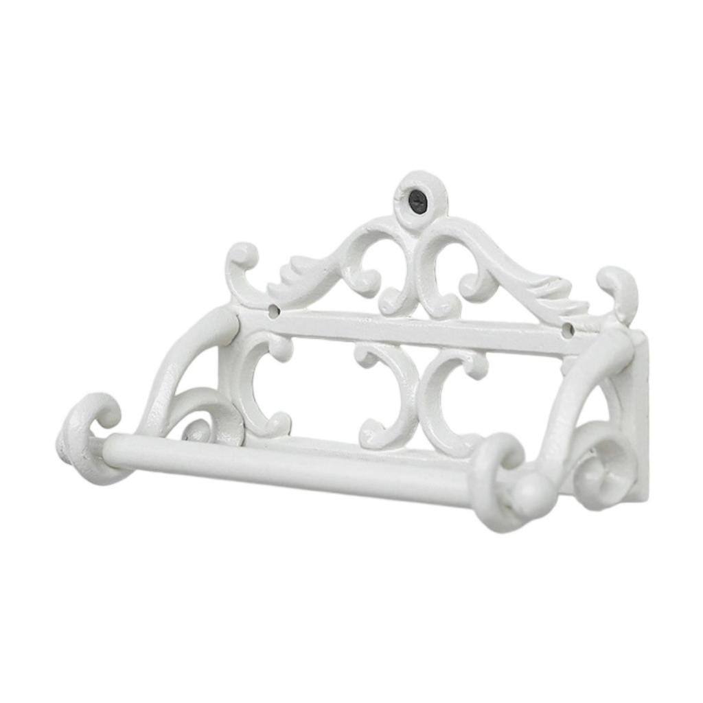 Decorative Iron Toilet Paper Holder/Roll Dispenser, Easy Installation, Retro Towel Holder for