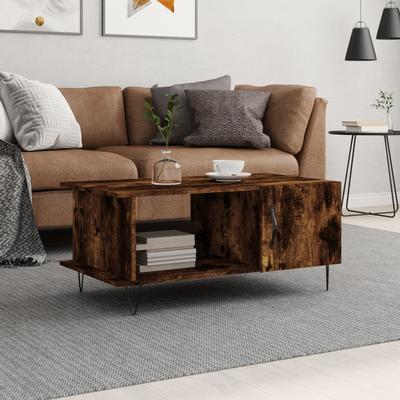 Vidaxl Coffee Table, Smoked Oak, 90X50X40 Cm