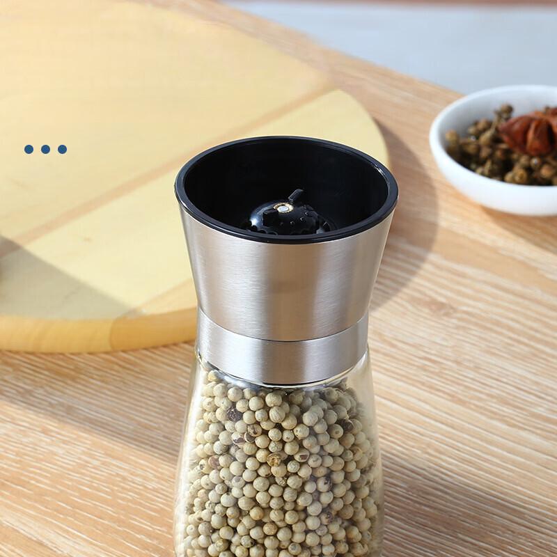 Zhishi Manual Glass Pepper and Salt Grinder Set