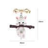 Boys Resin Holding a Branch Cat Women Brooch Korean Style Badge 3D Cat Brooch Clothes Accessories