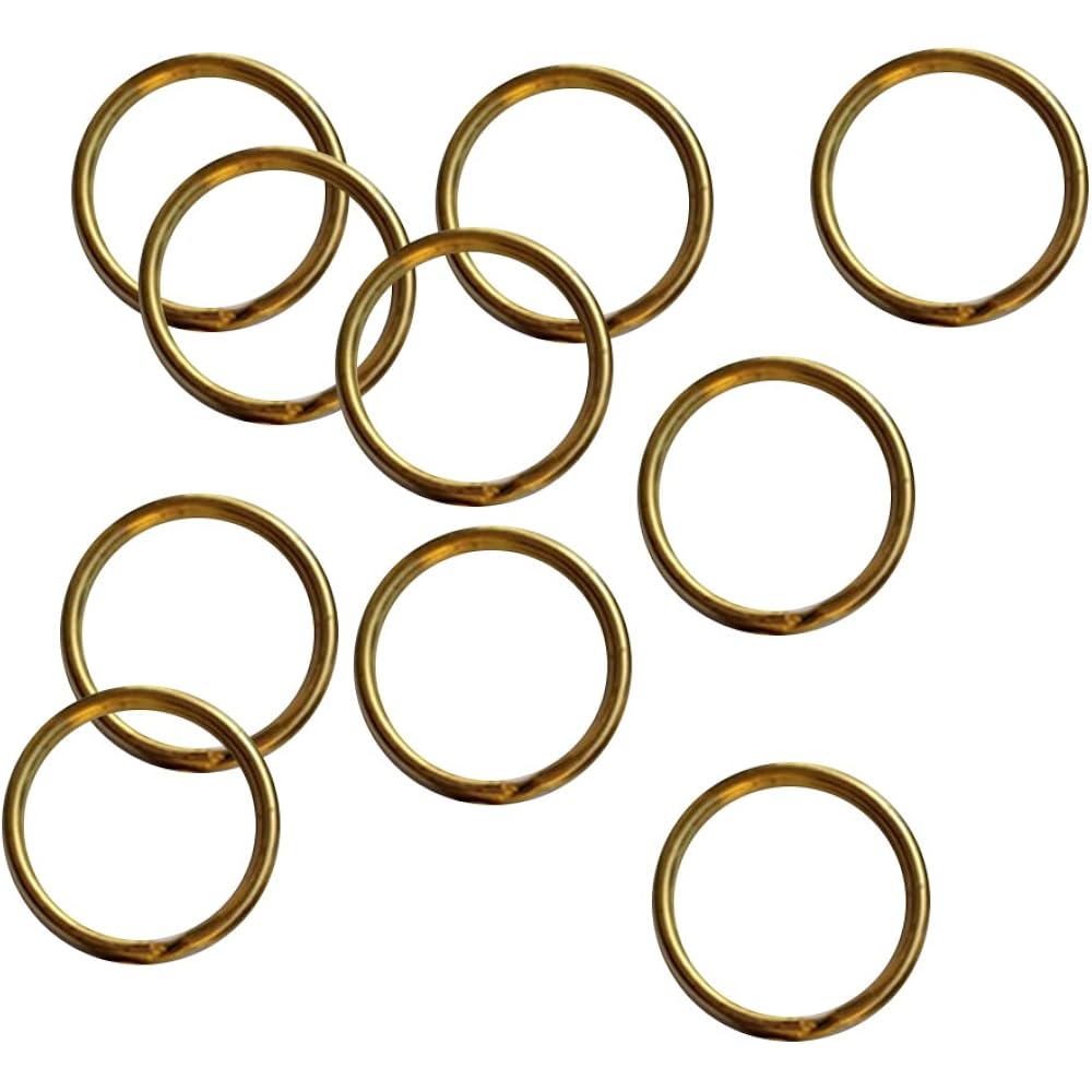Homyl Brass Split Key Ring Lot Round Hoop Double Loop Key Chain All 8 Sizes - 12mm