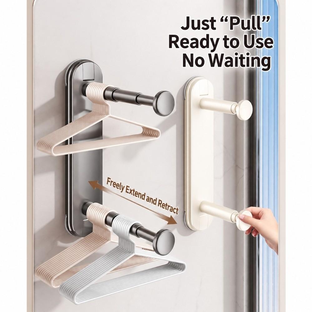 Suction Cup Hanger Organizer Stacker Telescopic Clothes Hanger Storage Home Use