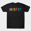 Men Black Print T-shirt Misfit No-Cut Transfer Paper Print Cotton Tshirt