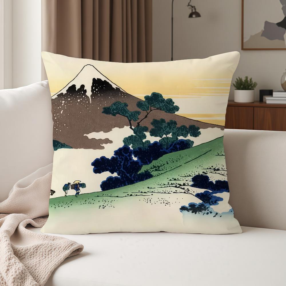 Katsushika Hhokusai Japanese Ukiyoe Pillow Case Suitable For Bedrooms Living Rooms Cars Home Decoration