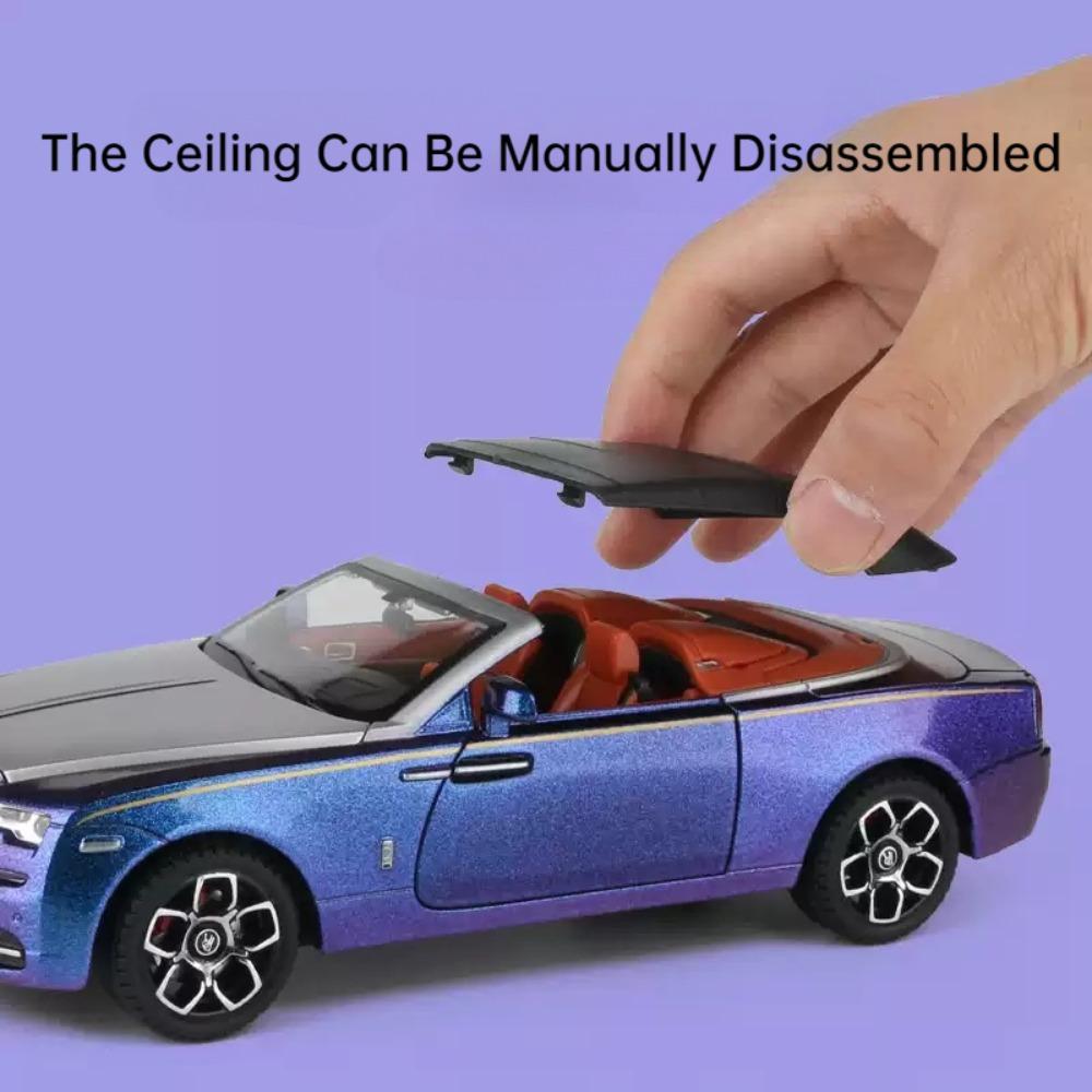 1:24 Rolls Royce Dawn Phantom Car Model Toy Simulation Convertible Sports Cars Sound Light Pull Back Models Collectible Item