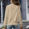 Women's Casual Loose Knitted Solid Color Zipper Coat Long Sleeved Jacket