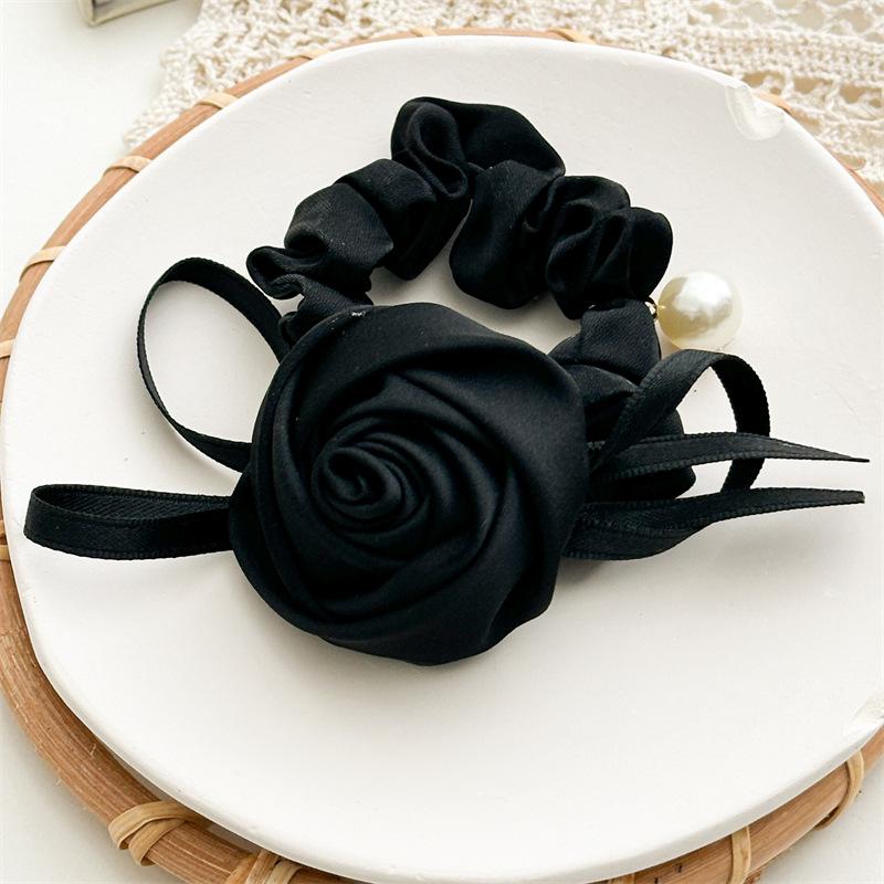 

3D подвеска с розовым жемчугом, резинка для волос с толстой кишкой, повязка на голову, женские нежные аксессуары для волос