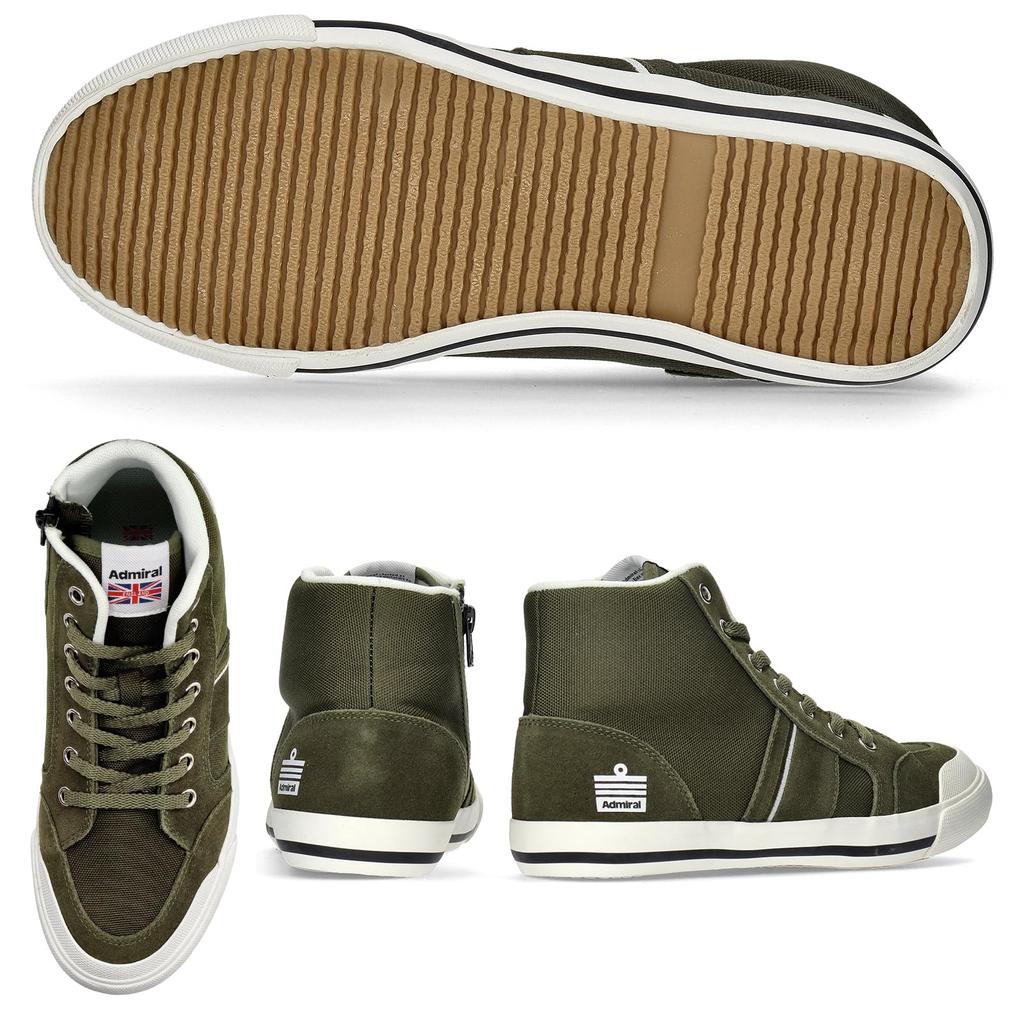 Admiral INOMER HI AD603 Size Sneakers, Unisex, Khaki, 24.0cm