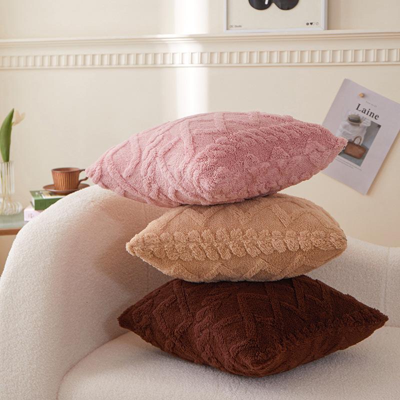 Plush Solid Color Pillow Bed Bedside Pillow Core Sofa Pillow
