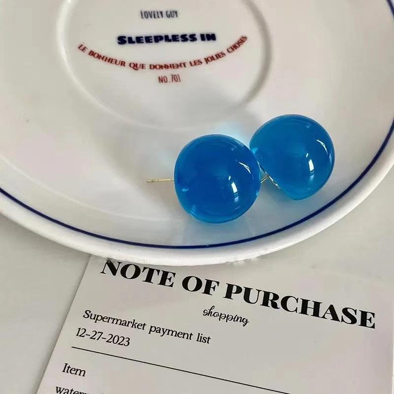 2024 Blue Seaside Vacation Style Stud Earrings for Women - High-End, Fashionable & Simple