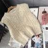 Round Neck Sweater Vest Women's Spring Loose Soft and Sticky Stacked Knit Sweater Waistcoat