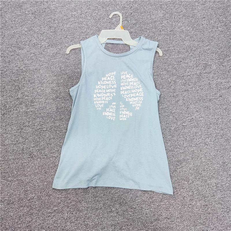 

Fashion Summer Women s Tie-Dye Casual Sleeveless Tops Retro Slimming Letters Open Back Sexy Vest Women s Summer Light Blue S