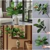 Red Green Artificial Magnolia Leaves Floral Arrangement Plants Leaves Faux Magnolia Branch DIY Simulated Plant Branch