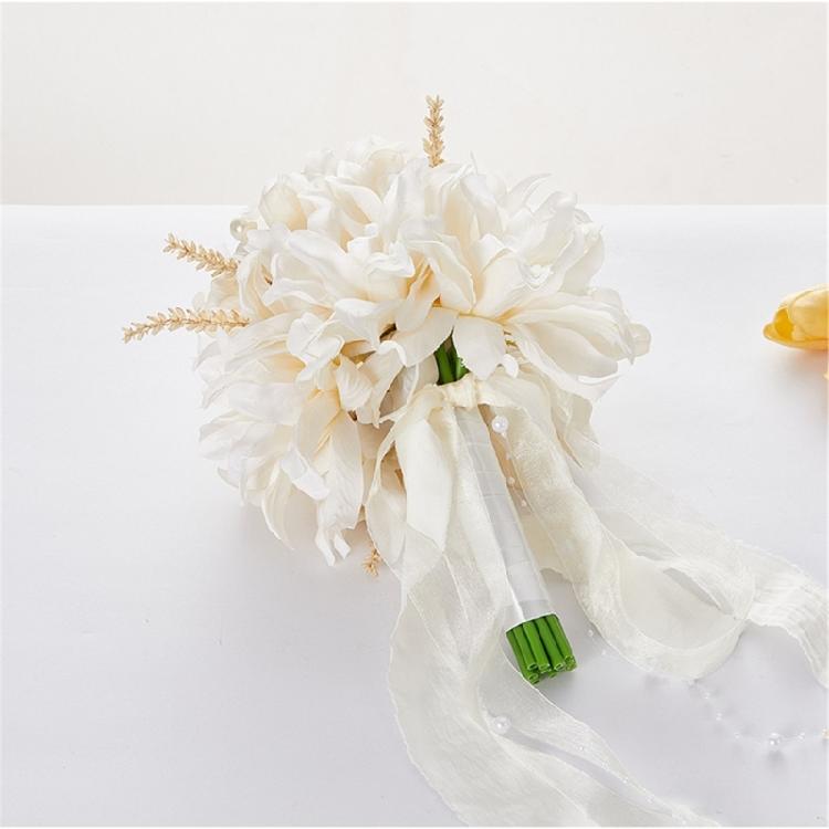 Pearls Decors Artificial Orchid Bride Bouquet Wedding Flower Arrangement Bridal Shower Photoshoots Decoration