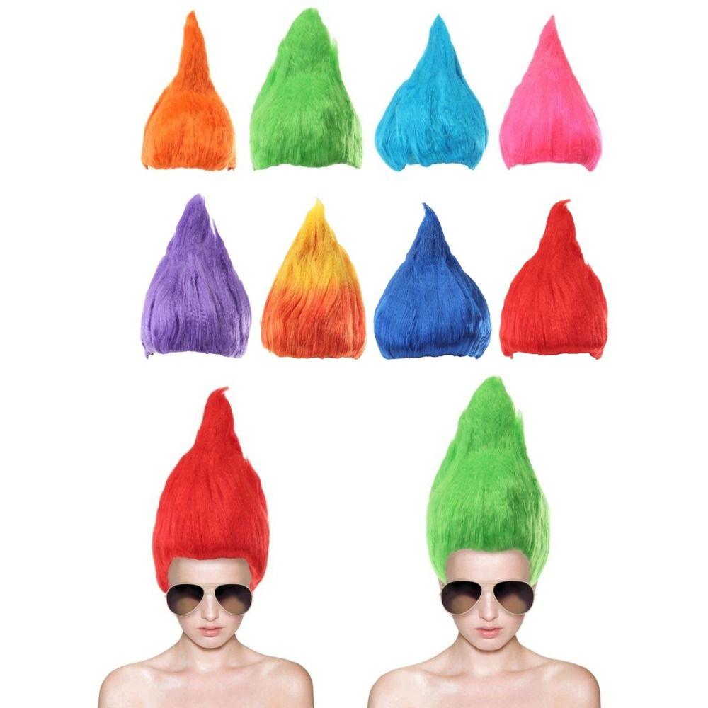 K drát / P drát Elf Pixie paruka Troll styl vlasy paruky vysoce kvalitní kreslený cosplay pro dospělé