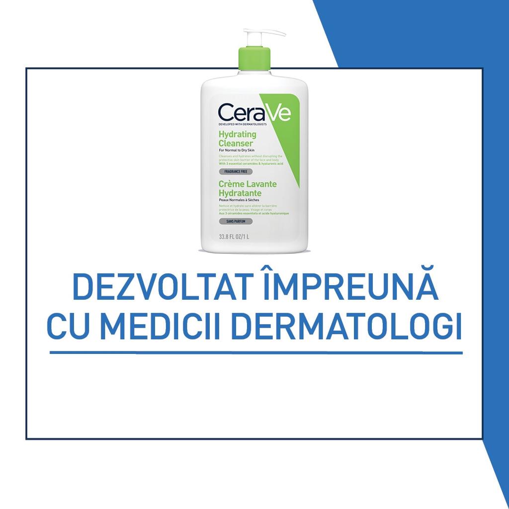 CeraVe Hydrating Facial Cleanser Gel with Ceramides and Hyaluronic Acid for Normal To Dry Skin, 976 Ml