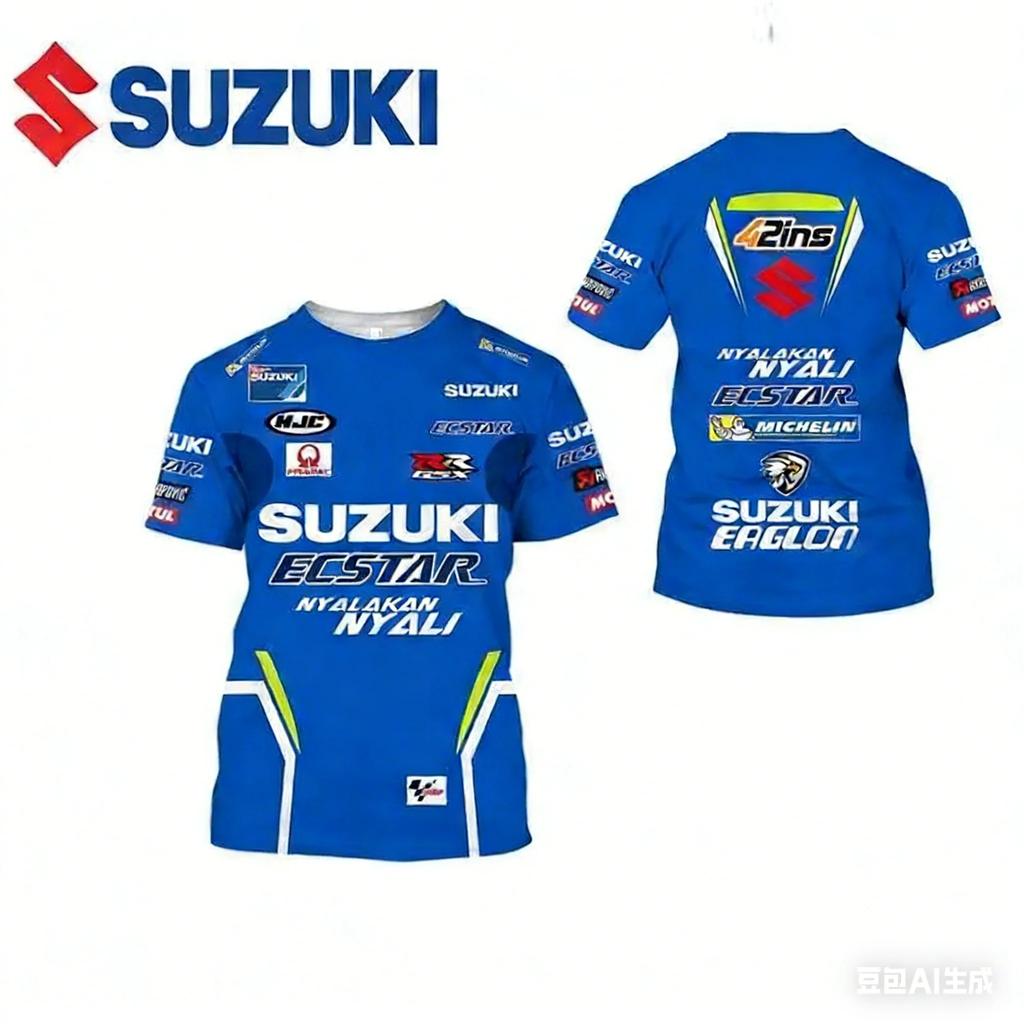 Suzuki 2026 Motorcycle Style 3DPrint Men T-shirt Summer Daily Outdoor Sports Fitness Quick-drying Breathable Casual Short Sleeve
