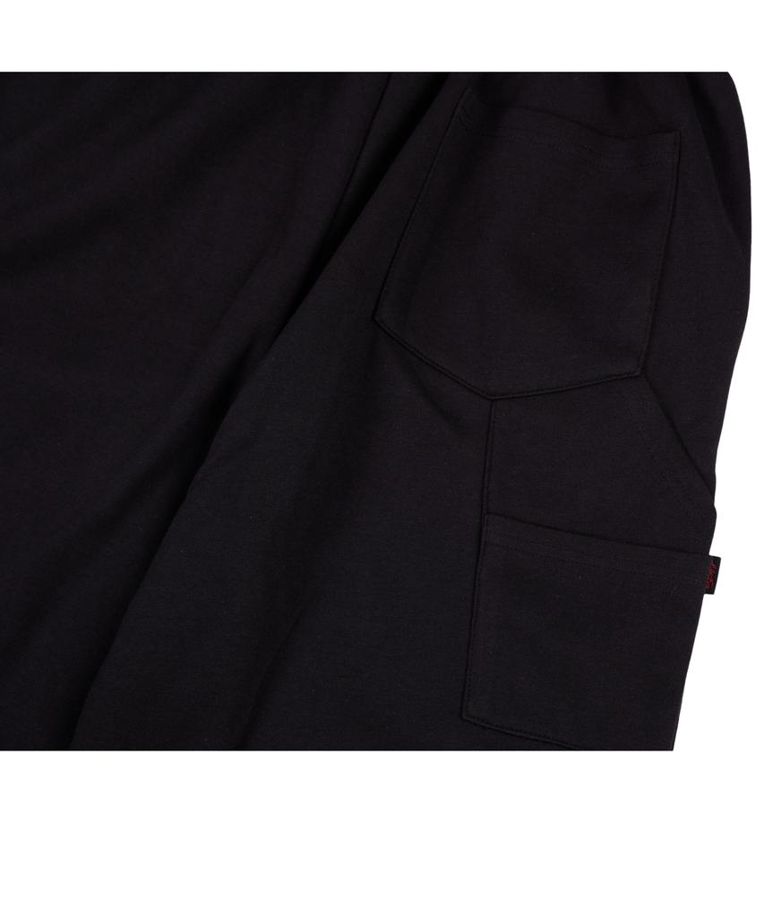 CREAM SODA LAB Carpenter Bermuda Sweat Wide Black Pants