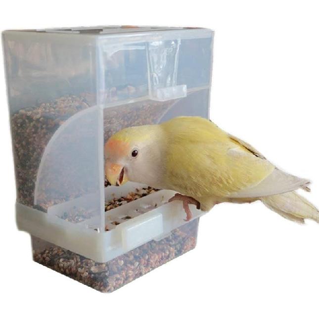 Hypeety Bird Parrot Feeding Double Cups Stainless Steel Food Water Bowls with Clip Bird Seed Feeder Cups Hanging Bowl Cage Stand Accessories