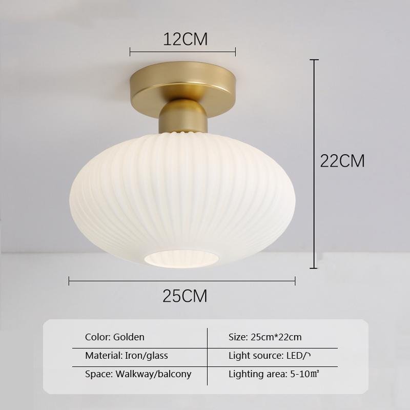 Lumină de tavan nordică lampă de sticlă balcon casă dressing lumină lux american simplu coridor intrare hol lumină de culoar
