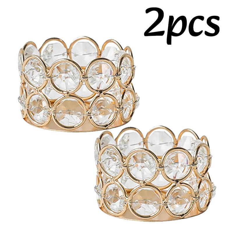 1/2PC Crystal Tealight Candle Holders Glass Desktop Candle Holder Ornament Home Table Bedroom Wedding Party Decor Creative Gifts