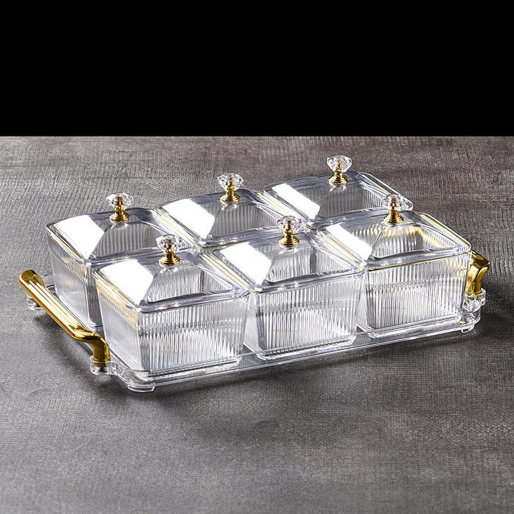 Dried Fruit Plate Appetizer Plate, Divided Serving Dishes Candy Nuts Dish with Lid for Party