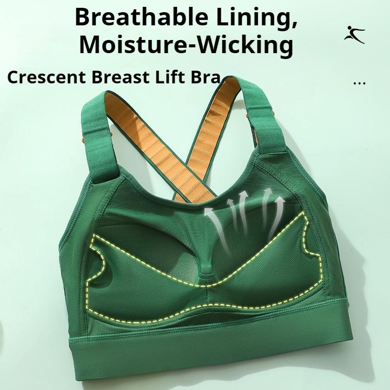 Sutiã Esportivo Plus Size de Cor Contrastante com Emenda da Moda e Costas Cruzadas Bonitas Sem Aro de Aço