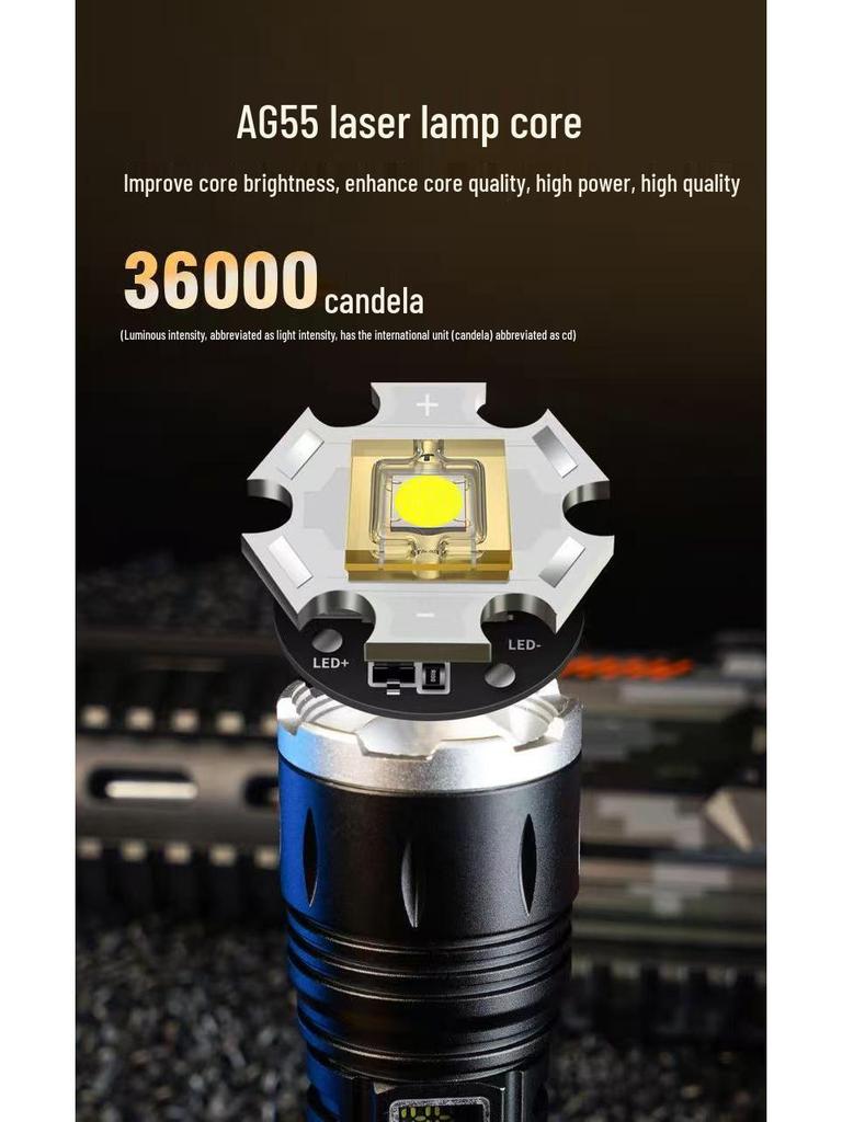 High-Power Long-Range LED Flashlight with Zoom & USB Charging for Night Fishing