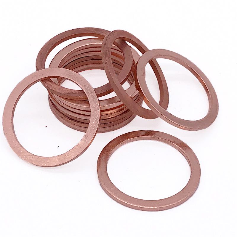2mm Red Copper Gasket Washer for M5-M18 6*10*2mm (10 pcs)