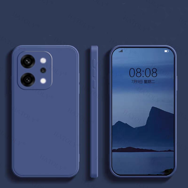 

Чехол-накладка для Oppo Reno 14 Pro Для Oppo Reno 14 Pro Global Чехол конфетного цвета из жидкого силикона Для Oppo Reno 14 Pro Чехол Oppo Reno14 Pro синий