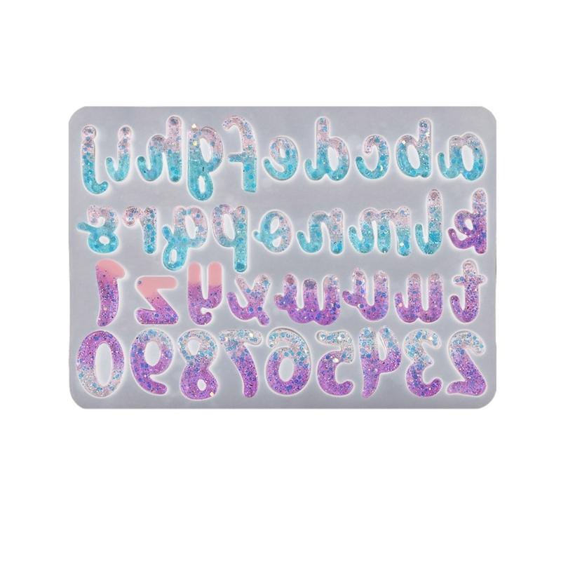 Resin Letter Molds Silicone Number Alphabets Mold DIY Epoxy Resin Casting Mould Keychain Pendant Ornament Jewelry Making