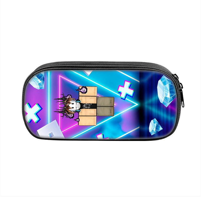 New Trendy Pencil Case for Elementary Middle School Students, Boys and Girls, Roblox Stylish Cartoon Pencil Case, Large Capacity Stationery Box KTB
