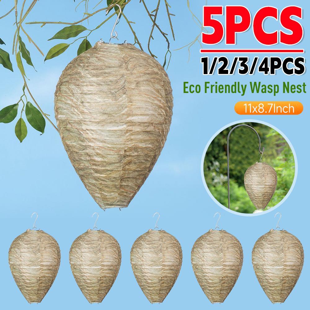 Nido di vespe 11x8,7 pollici Esca vespe Deterrenti Non tossico Nido finto Esca api Lanterne alveare Appeso Patio Giardino Repellente Trappola