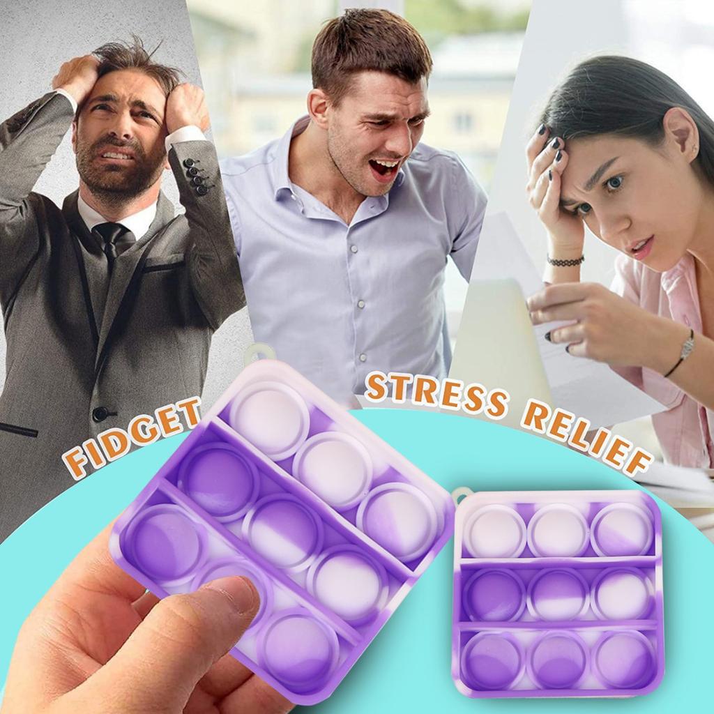 Push Bubble Sensory Spielzeug für Kinder und Erwachsene, Schlüsselanhänger, Lernspielzeug